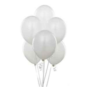 beyaz metalik balon 10 adet