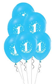 mavi 1 yaş baskılı balon 6 adet