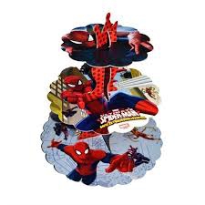 Spiderman temalı kek standı 3 katlı