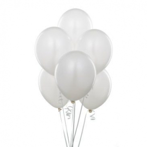 Beyaz metalik balon 8 li