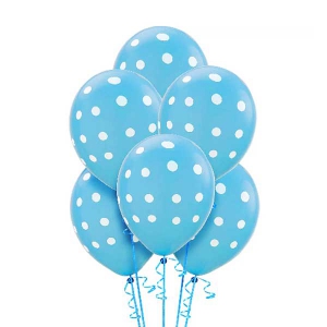 mavi  puanlı balon 6 adet